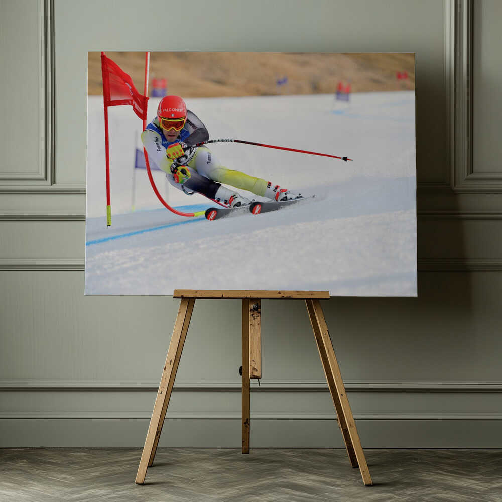 Slalom Skier Canvas Print Wall Art 1X1309962 - ART FEVER - Art Fever