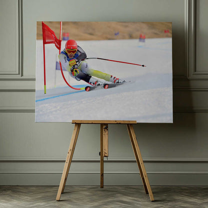 Slalom Skier Canvas Print Wall Art 1X1309962 - ART FEVER - Art Fever