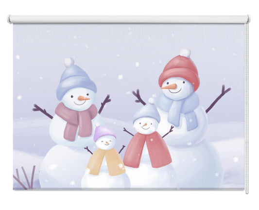 Snowman Family Printed Picture Photo Roller Blind - 1X2396672 - Art Fever - Art Fever