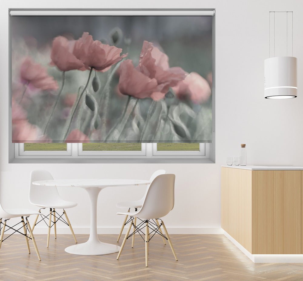 Softly Pink Poppies Printed Picture Photo Roller Blind - 1X676907 - Art Fever - Art Fever