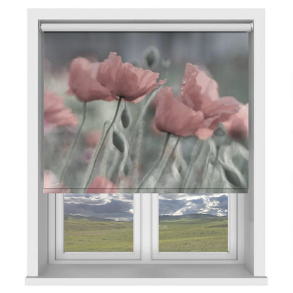 Softly Pink Poppies Printed Picture Photo Roller Blind - 1X676907 - Art Fever - Art Fever