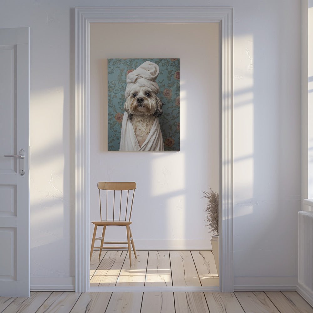Spa Day Pooch - 1X3092592 Canvas Print Wall Art - ART FEVER - Art Fever