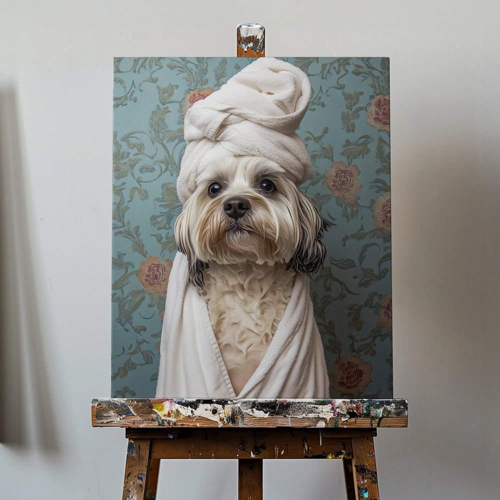 Spa Day Pooch - 1X3092592 Canvas Print Wall Art - ART FEVER - Art Fever