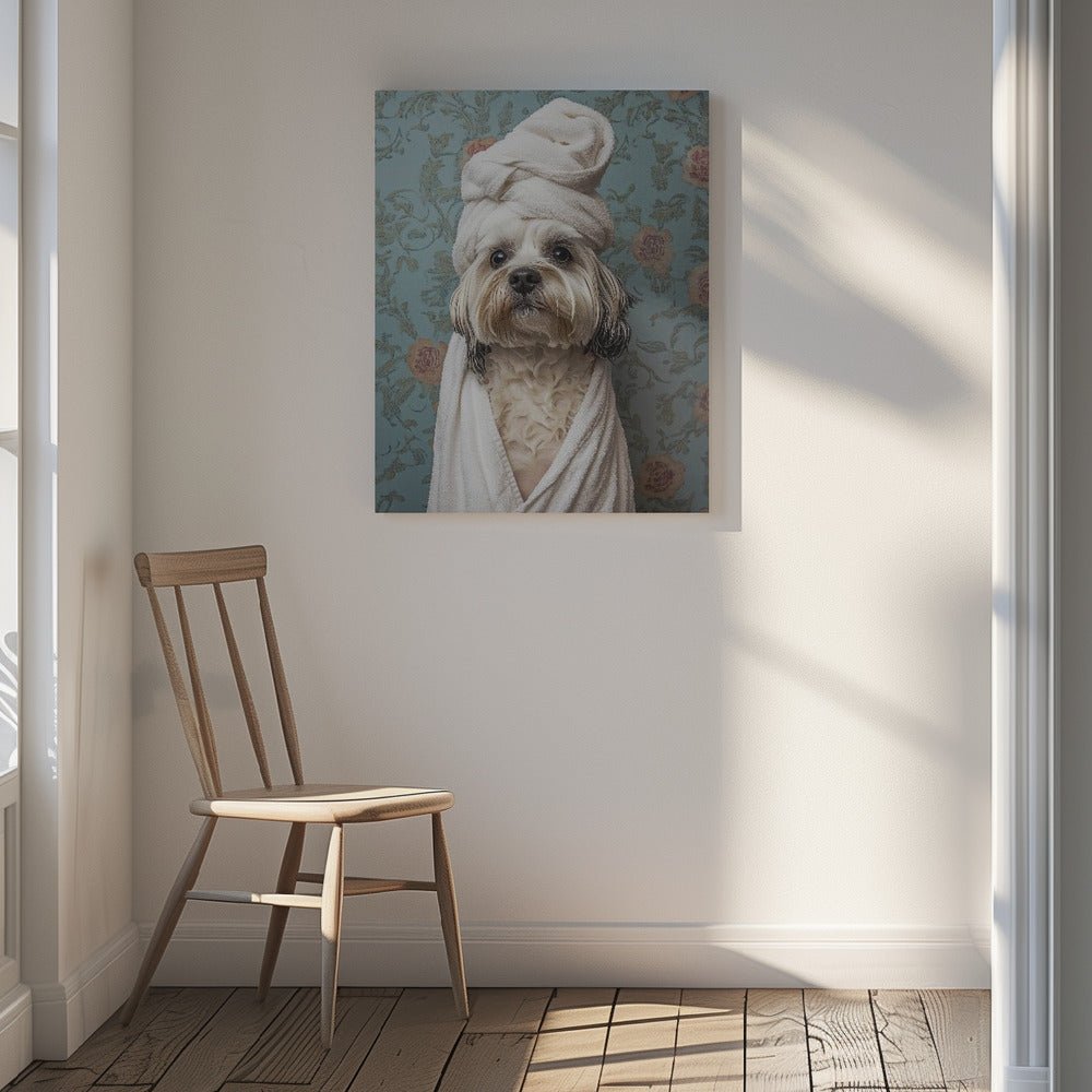 Spa Day Pooch - 1X3092592 Canvas Print Wall Art - ART FEVER - Art Fever