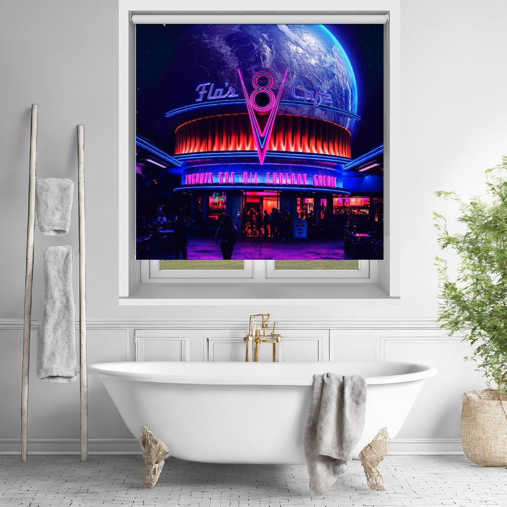 Space Cafe Printed Picture Photo Roller Blind - 1X2506039 - Art Fever - Art Fever