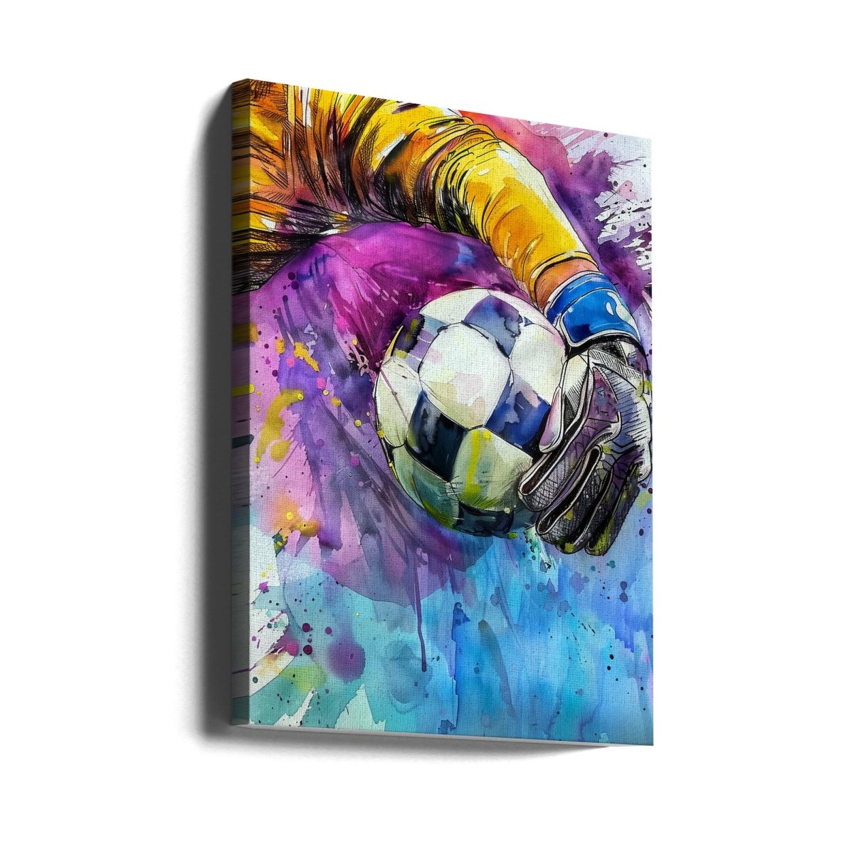 Sport Watercolor Football Player (4) - Canvas Print Wall Art - ART FEVER - Art Fever
