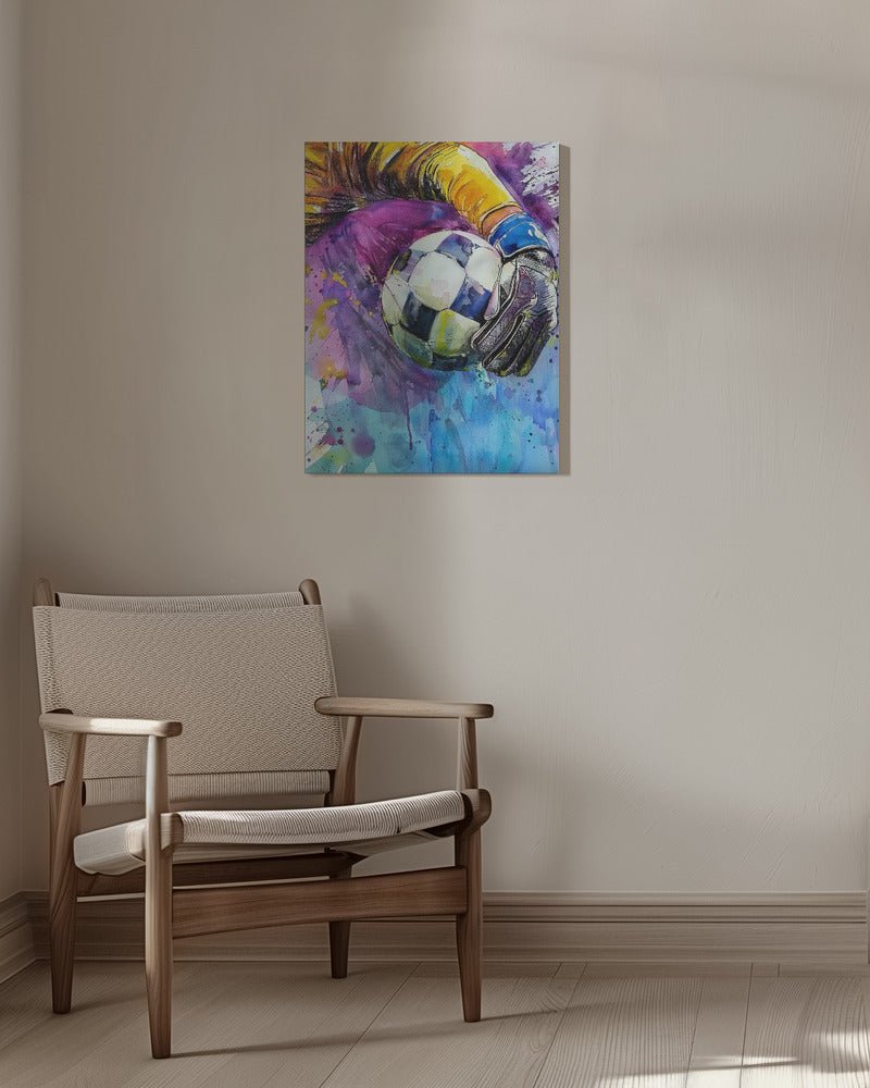 Sport Watercolor Football Player (4) - Canvas Print Wall Art - ART FEVER - Art Fever