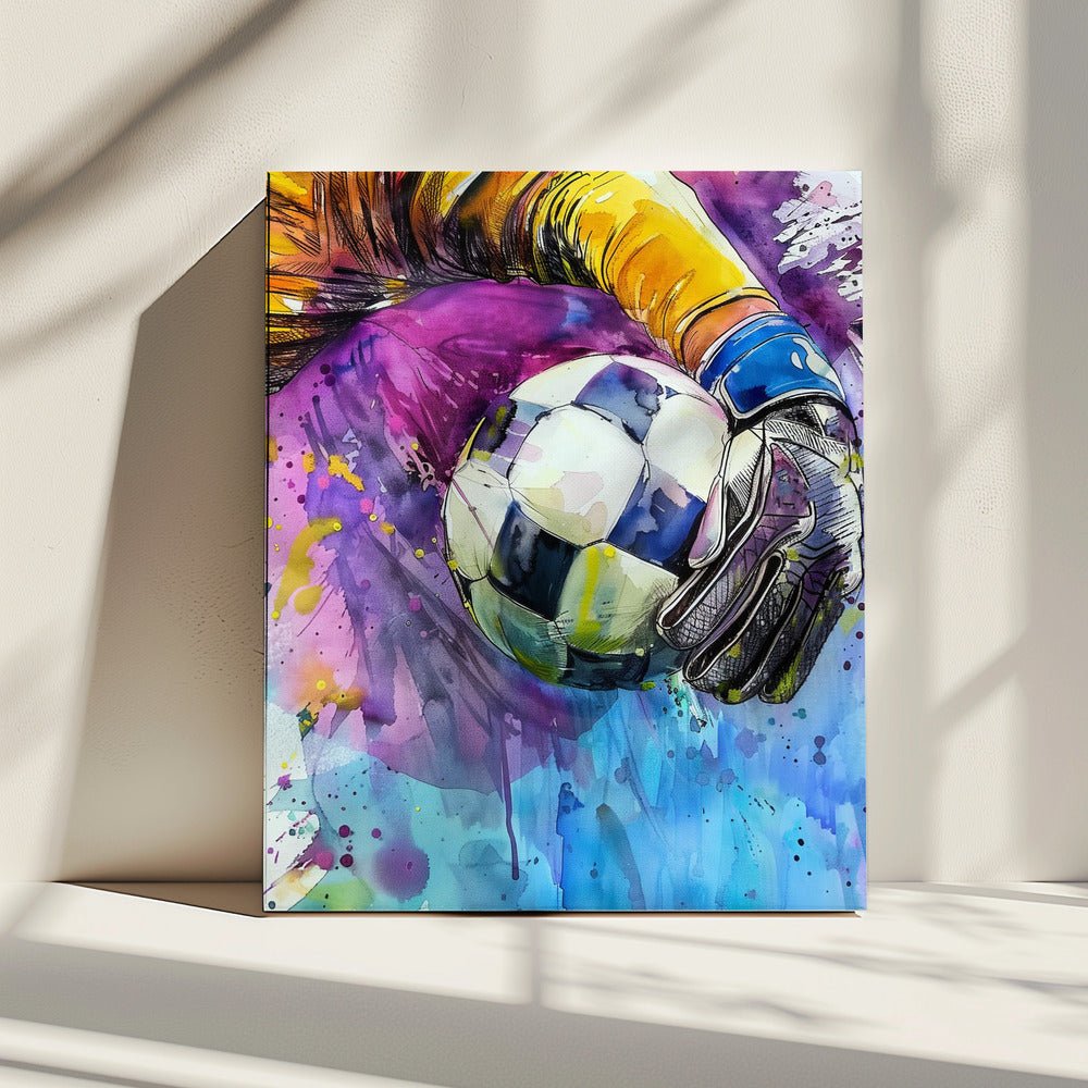 Sport Watercolor Football Player (4) - Canvas Print Wall Art - ART FEVER - Art Fever