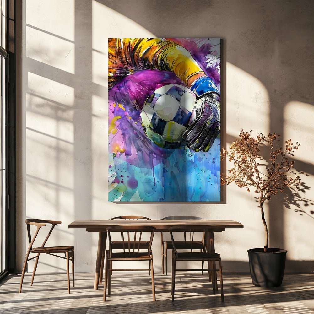 Sport Watercolor Football Player (4) - Canvas Print Wall Art - ART FEVER - Art Fever