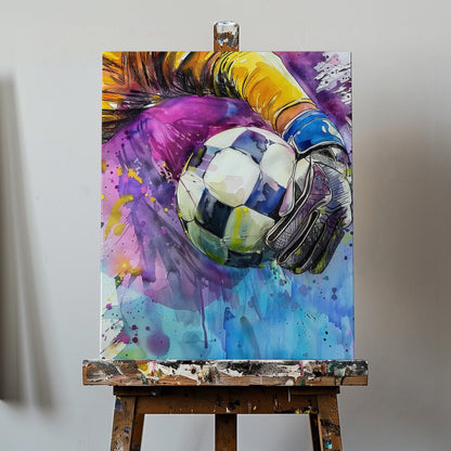 Sport Watercolor Football Player (4) - Canvas Print Wall Art - ART FEVER - Art Fever