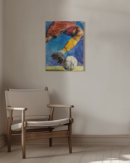 Sport Watercolour Football Player 1 Canvas Print Wall Art 1X2814133 - ART FEVER - Art Fever