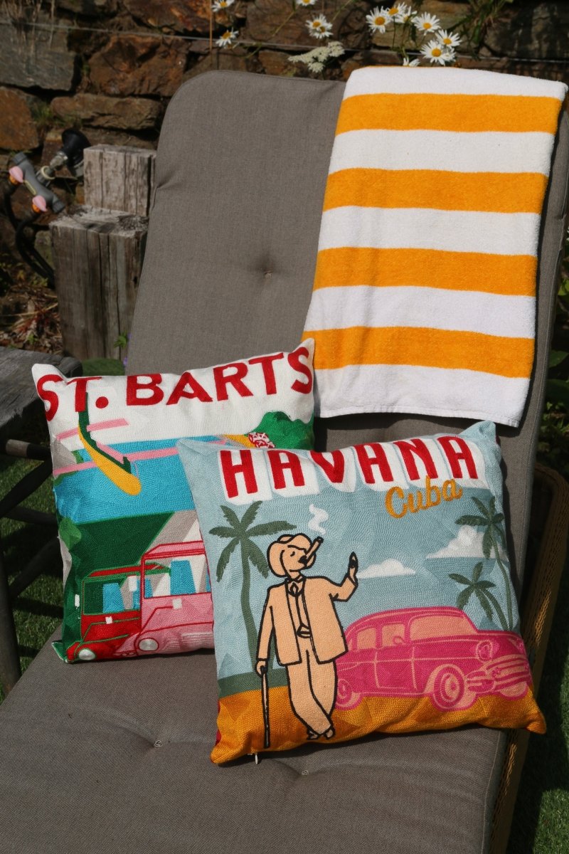 St. Barts Needlepoint Cushion - The Pillow Drop - Art Fever