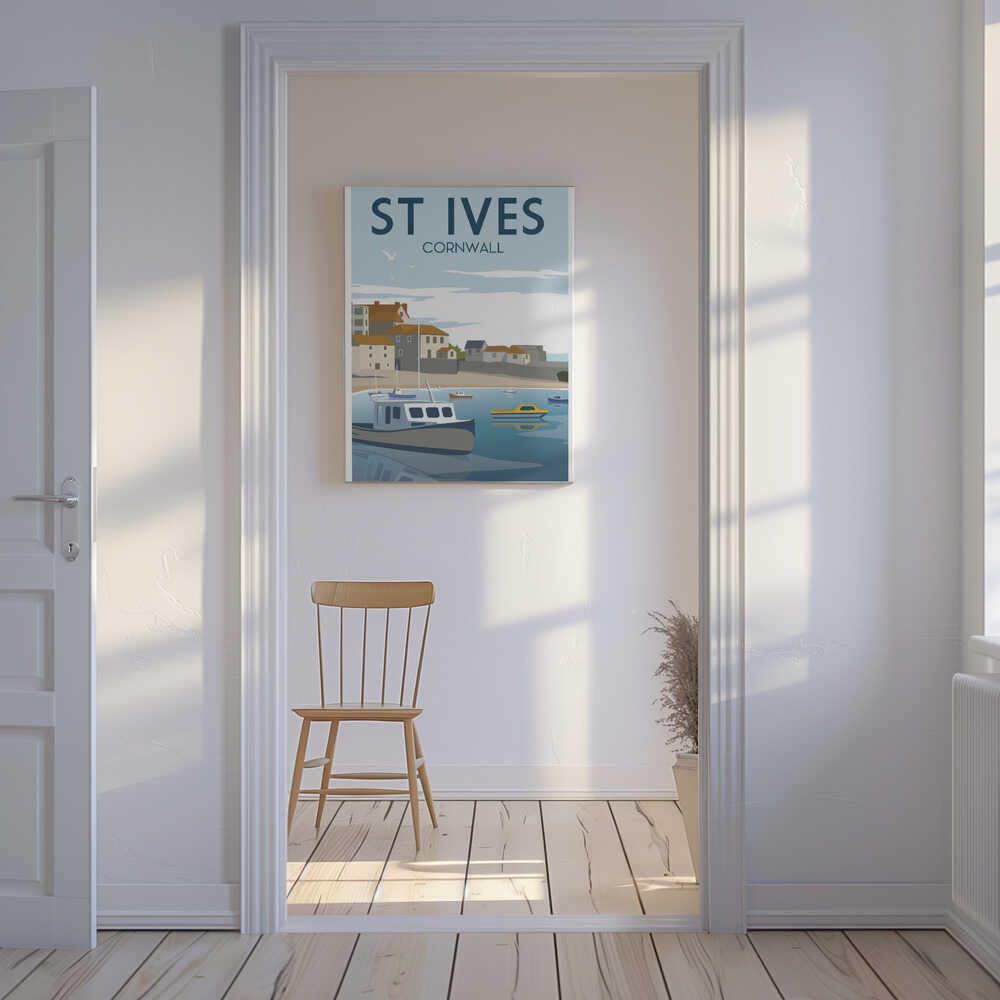 St Ives Travel Print Canvas Print Wall Art 1X2666107 - ART FEVER - Art Fever