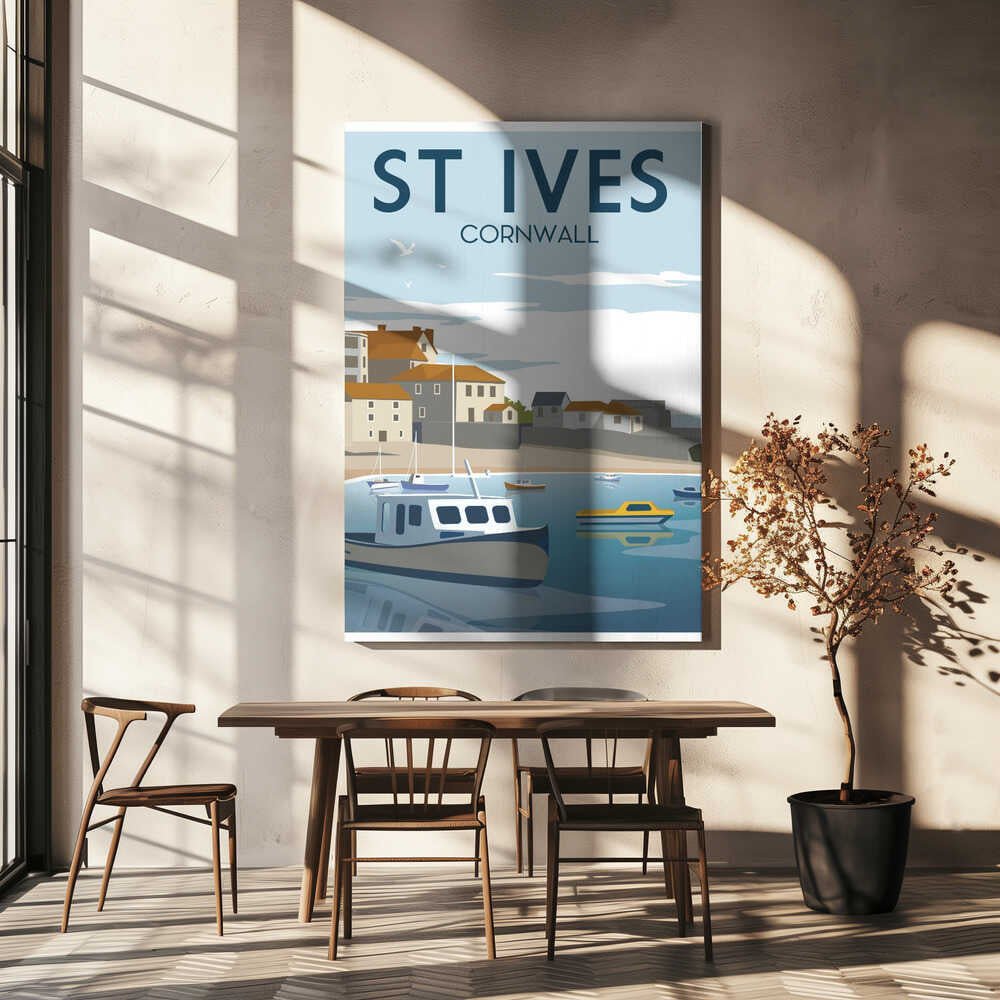 St Ives Travel Print Canvas Print Wall Art 1X2666107 - ART FEVER - Art Fever