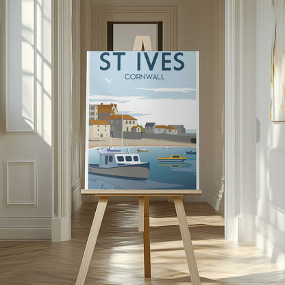 St Ives Travel Print Canvas Print Wall Art 1X2666107 - ART FEVER - Art Fever