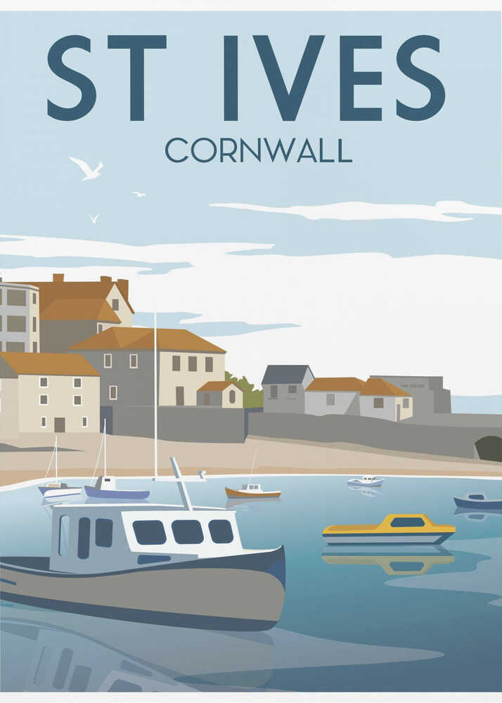 St Ives Travel Print Canvas Print Wall Art 1X2666107 - ART FEVER - Art Fever