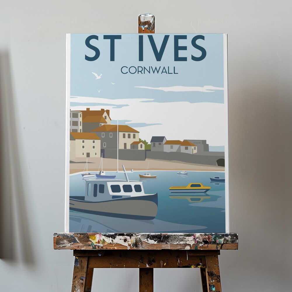 St Ives Travel Print Canvas Print Wall Art 1X2666107 - ART FEVER - Art Fever