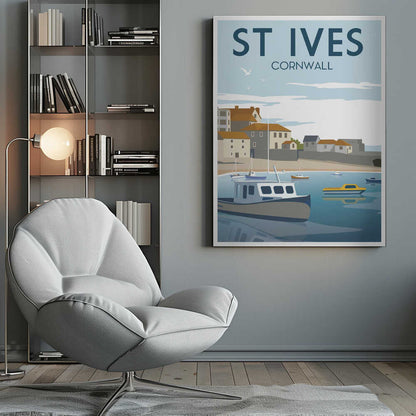 St Ives Travel Print Canvas Print Wall Art 1X2666107 - ART FEVER - Art Fever