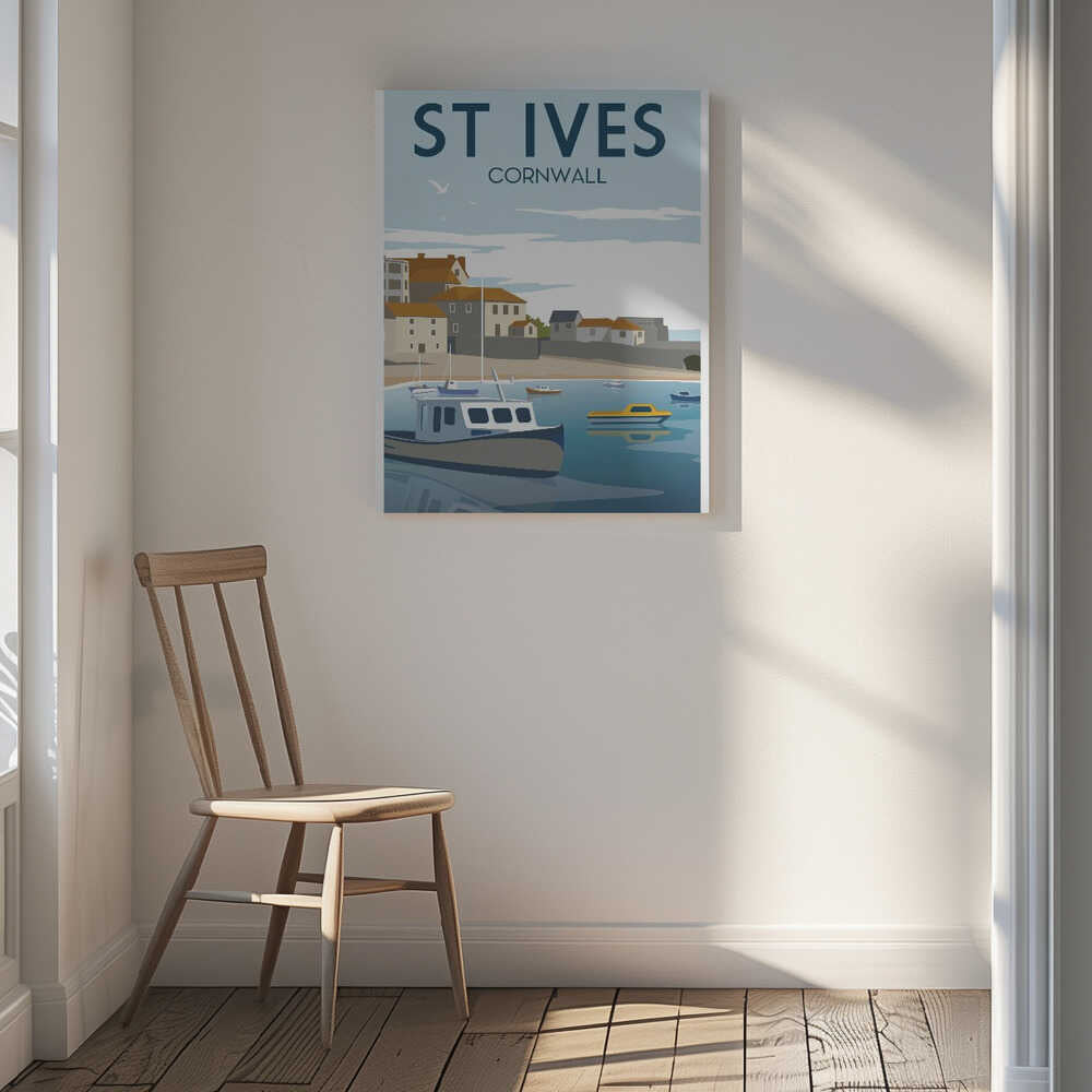 St Ives Travel Print Canvas Print Wall Art 1X2666107 - ART FEVER - Art Fever
