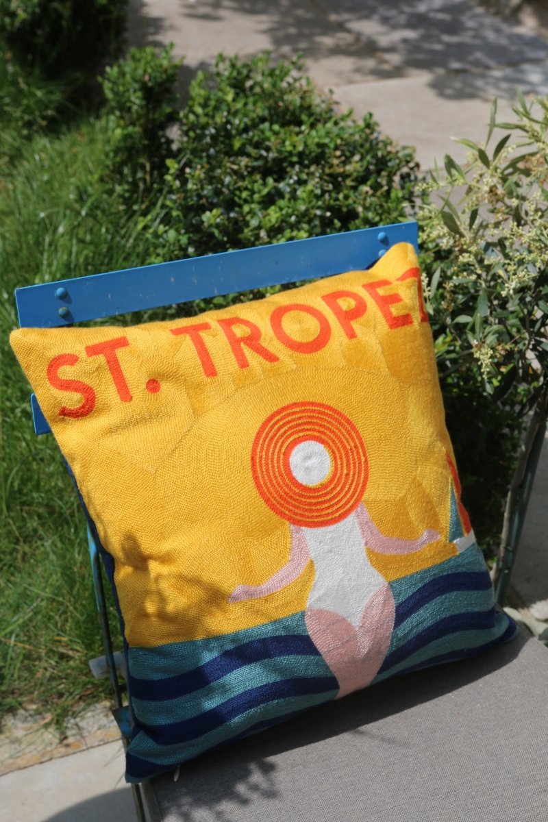 St. Tropez Needlepoint Cushion - The Pillow Drop - Art Fever