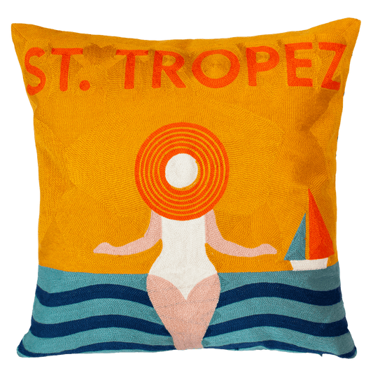 St. Tropez Needlepoint Cushion - The Pillow Drop - Art Fever