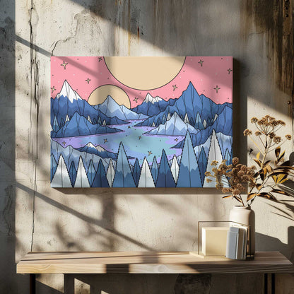 Stars and lakes Canvas Print Wall Art 1X3359527 - ART FEVER - Art Fever