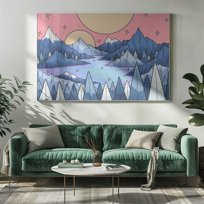 Stars and lakes Canvas Print Wall Art 1X3359527 - ART FEVER - Art Fever