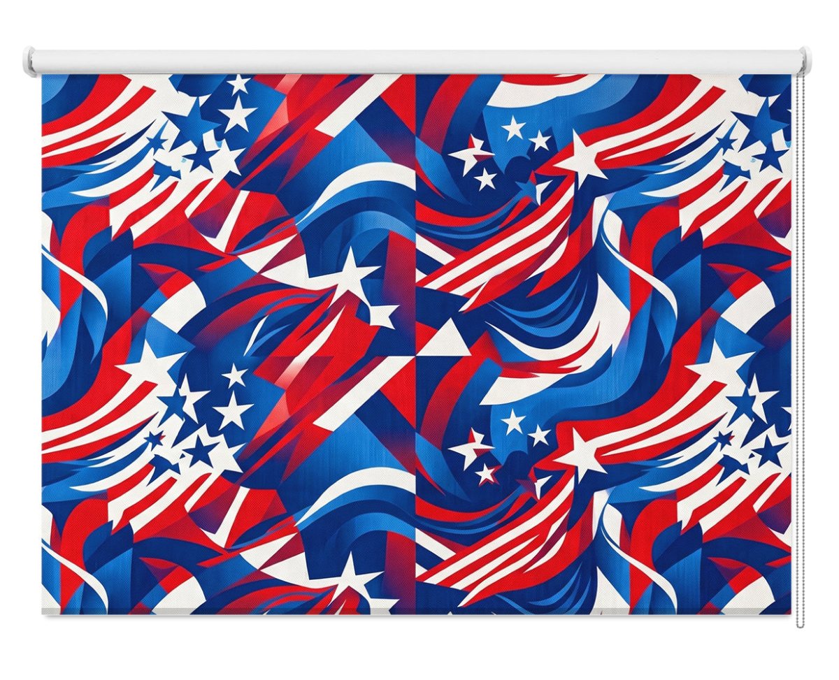 Stars & Stripes Modern Abstract USA Printed Roller Blind - RB1458 🇺🇸 - Art Fever - Art Fever