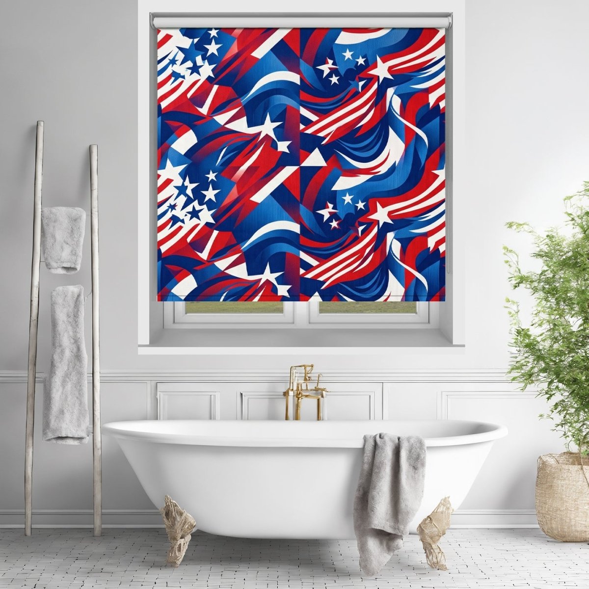Stars & Stripes Modern Abstract USA Printed Roller Blind - RB1458 🇺🇸 - Art Fever - Art Fever