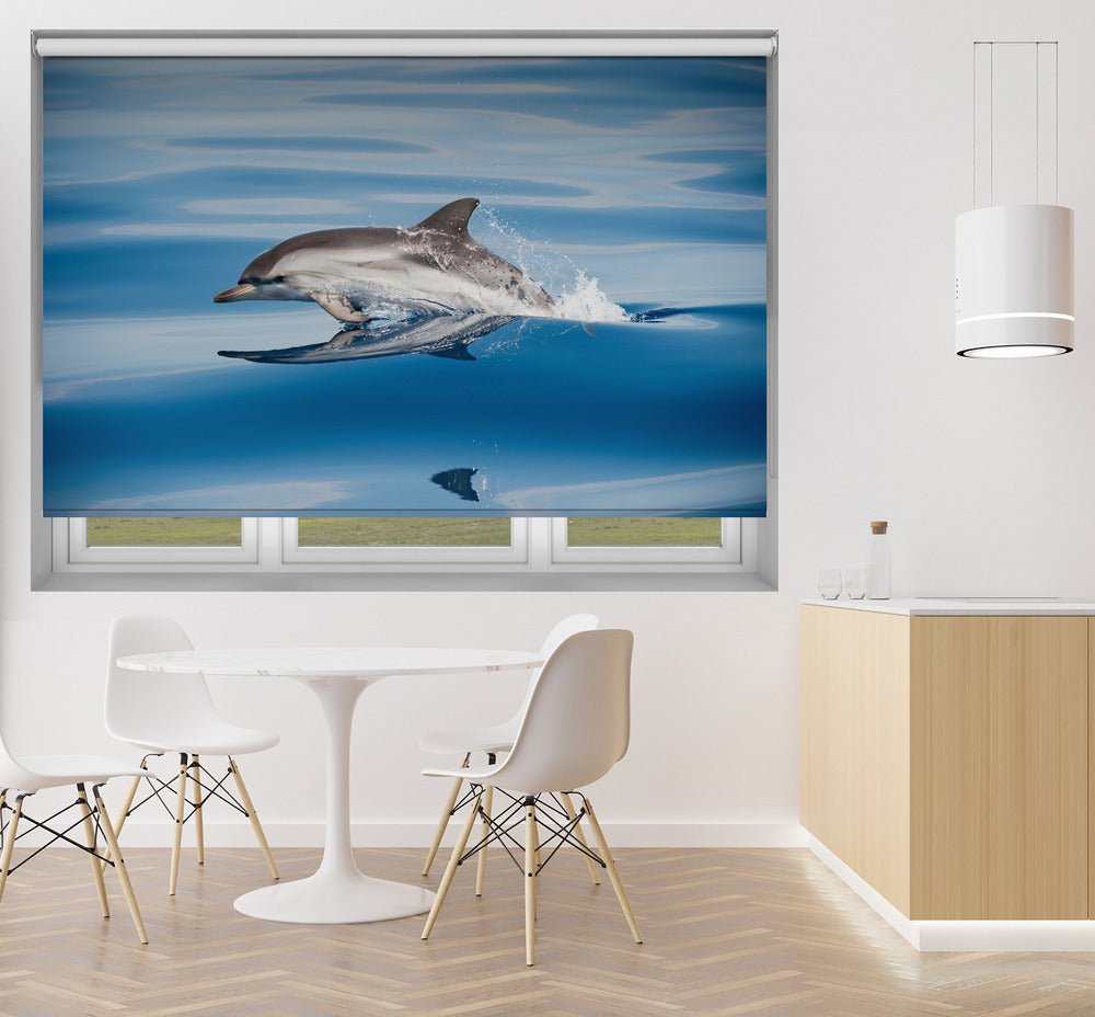 Striped Dolphin in the Sea Printed Picture Photo Roller Blind - 1X1008675 - Art Fever - Art Fever
