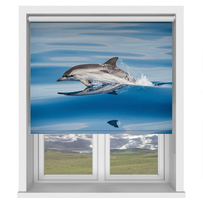 Striped Dolphin in the Sea Printed Picture Photo Roller Blind - 1X1008675 - Art Fever - Art Fever