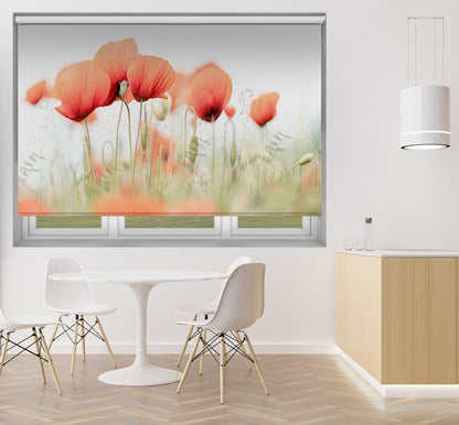 Summer Day Red Poppies Printed Picture Photo Roller Blind - 1X2088131 - Art Fever - Art Fever