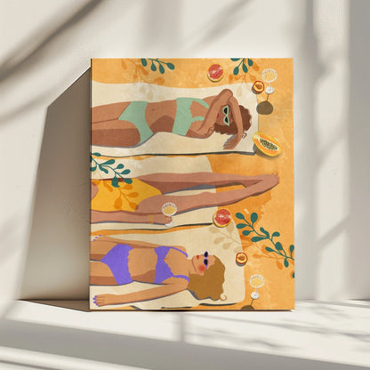 Summer Girls Sunlit Serenity Canvas Print Wall Art 1X2762108 - ART FEVER - Art Fever