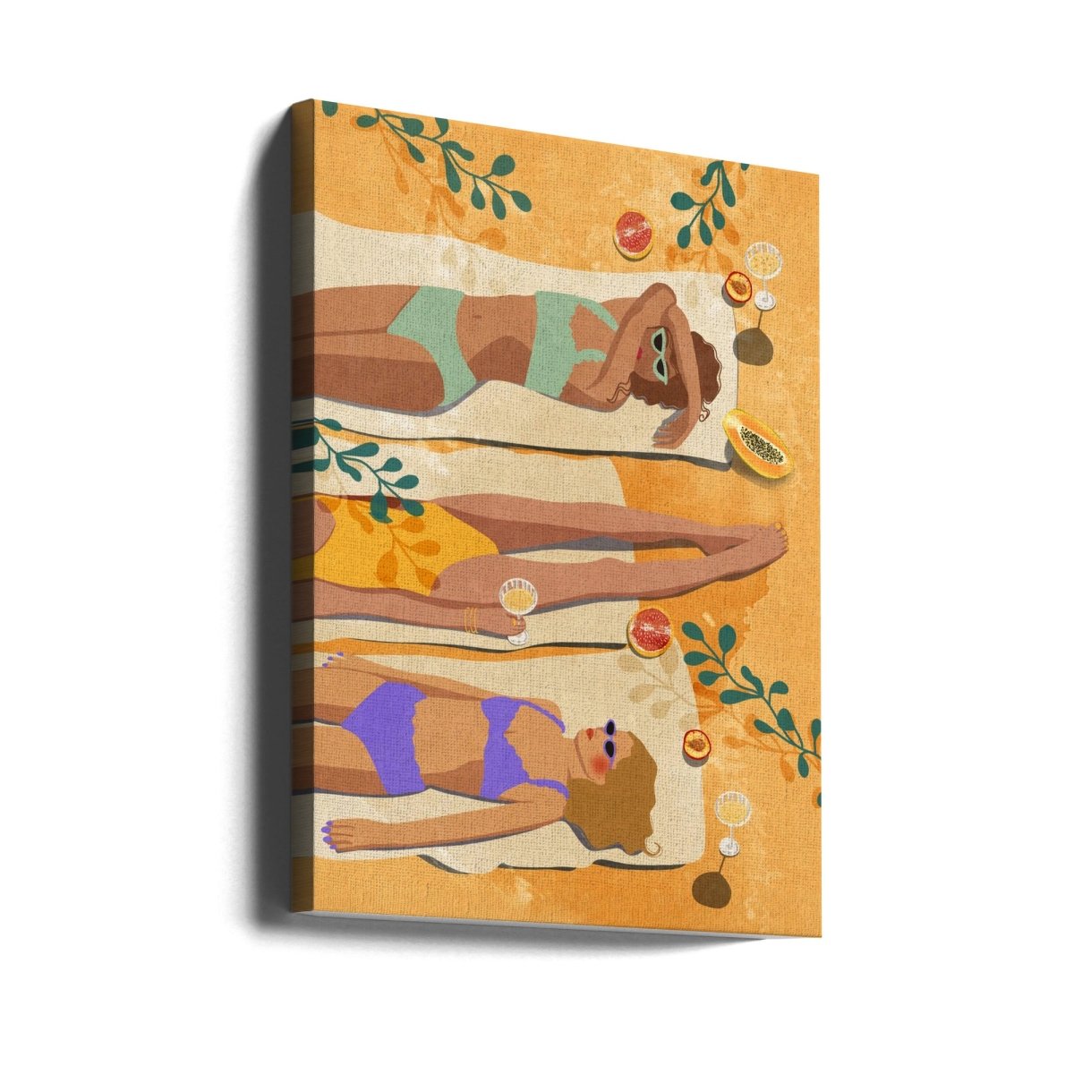 Summer Girls Sunlit Serenity Canvas Print Wall Art 1X2762108 - ART FEVER - Art Fever