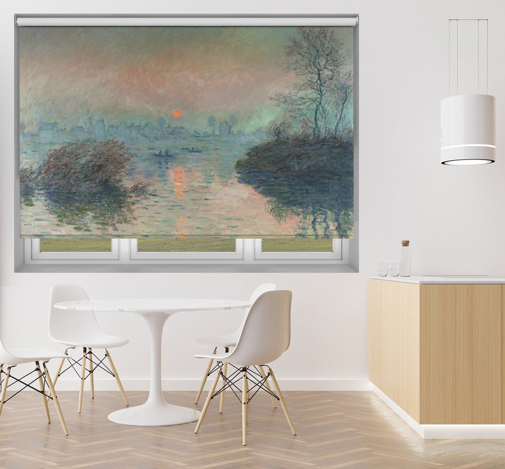 Sun Setting On the Seine At Lavacourt (1880) Claude Monet Printed Picture Photo Roller Blind - RB1421 - Art Fever - Art Fever