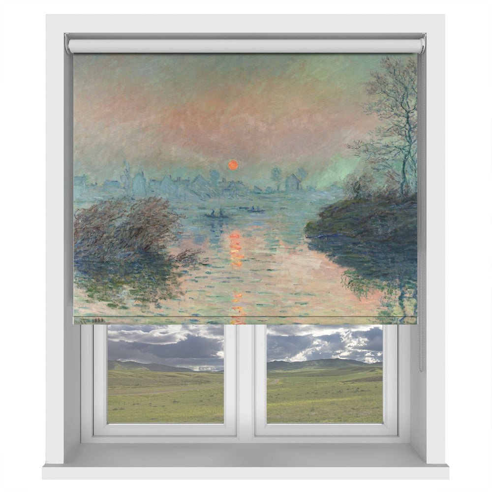 Sun Setting On the Seine At Lavacourt (1880) Claude Monet Printed Picture Photo Roller Blind - RB1421 - Art Fever - Art Fever