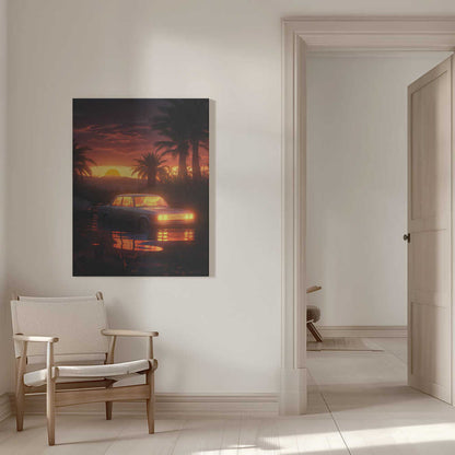 Sunset Oasis Canvas Print Wall Art 1X2951228 - ART FEVER - Art Fever