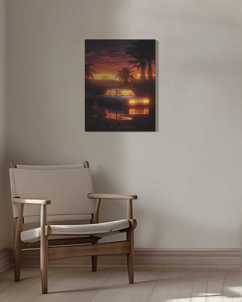 Sunset Oasis Canvas Print Wall Art 1X2951228 - ART FEVER - Art Fever