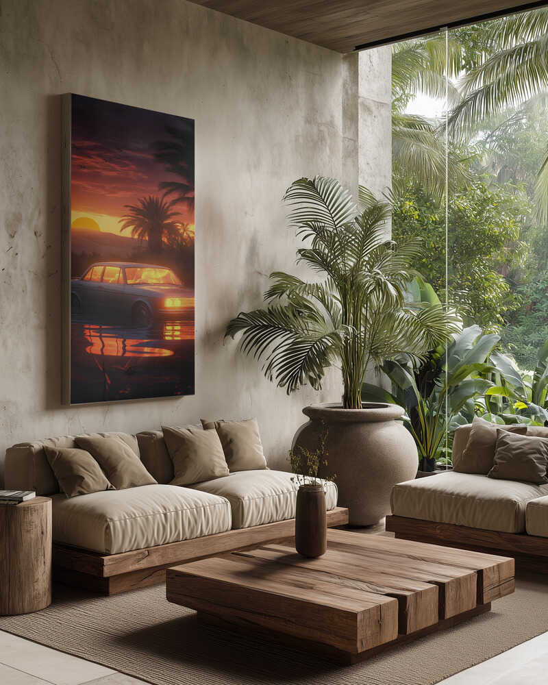 Sunset Oasis Canvas Print Wall Art 1X2951228 - ART FEVER - Art Fever