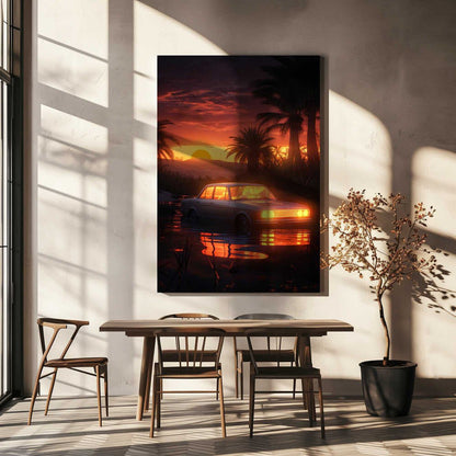 Sunset Oasis Canvas Print Wall Art 1X2951228 - ART FEVER - Art Fever