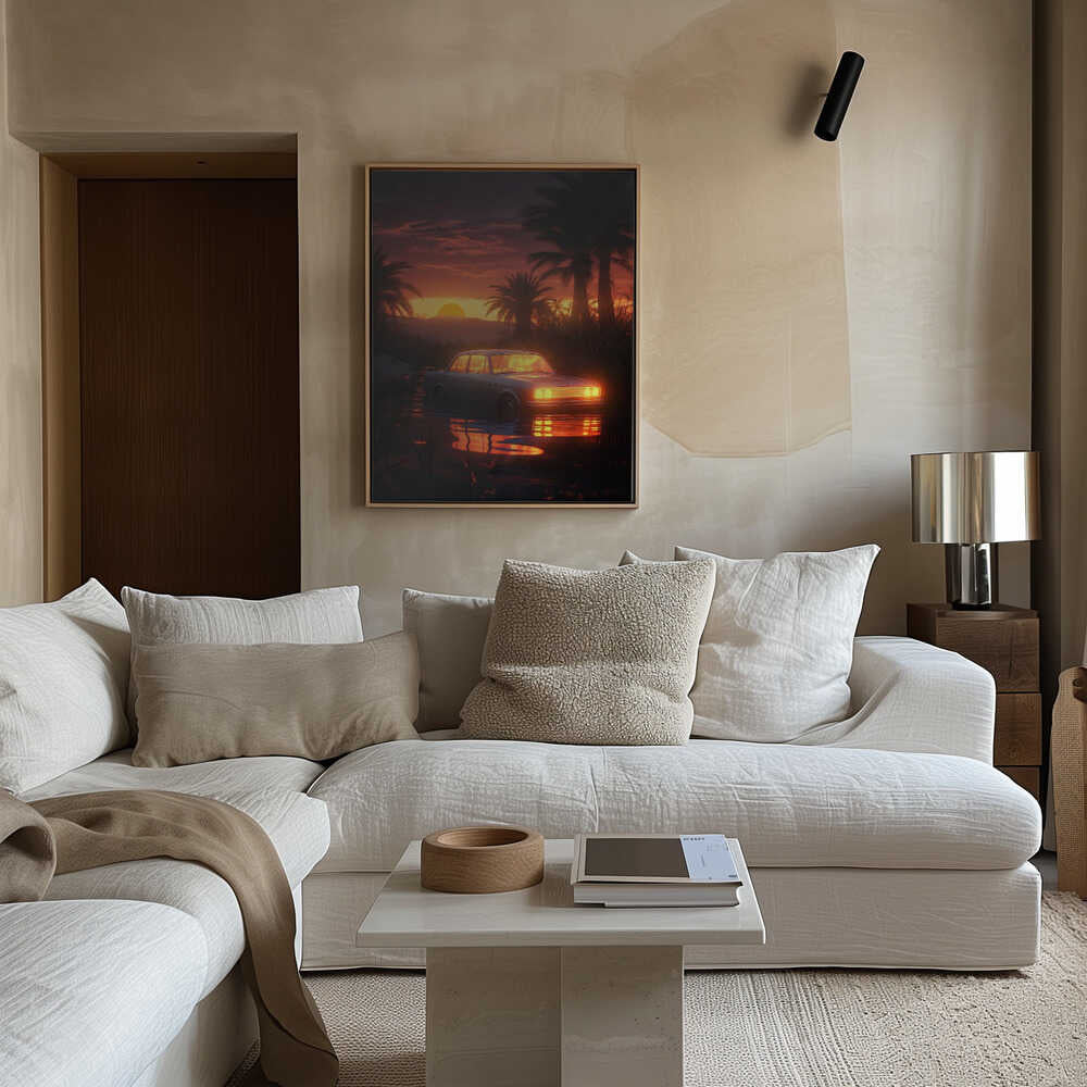 Sunset Oasis Canvas Print Wall Art 1X2951228 - ART FEVER - Art Fever