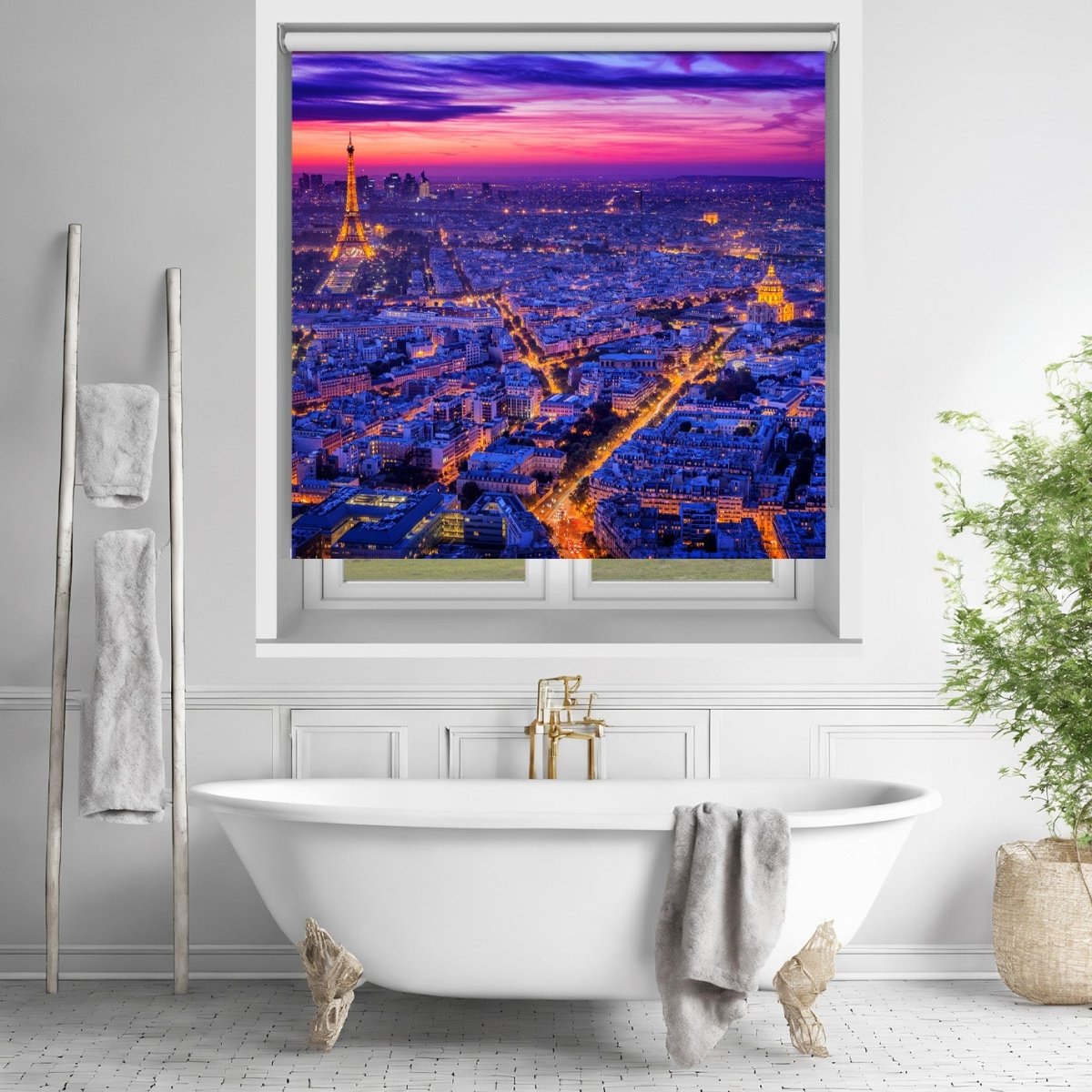 Sunset over Paris Printed Picture Photo Roller Blind - 1X369983 - Art Fever - Art Fever