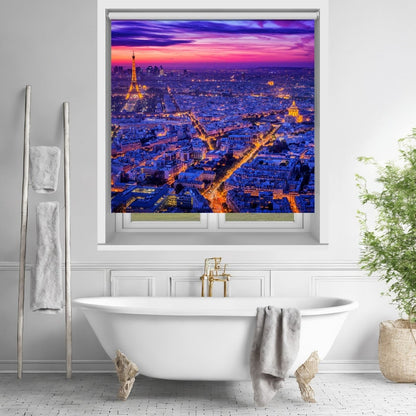 Sunset over Paris Printed Picture Photo Roller Blind - 1X369983 - Art Fever - Art Fever