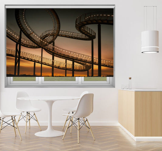 Super 8er Bahn Sunset Coaster Printed Picture Photo Roller Blind - 1X2227112 - Art Fever - Art Fever