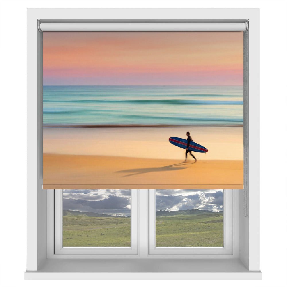 Surfer On the Beach Printed Picture Photo Roller Blind - 1X3447740 - Art Fever - Art Fever