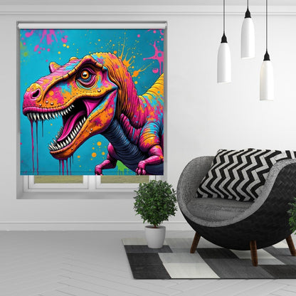 T - Rex Digital Drip Art Printed Picture Photo Roller Blind - RB1358 - Art Fever - Art Fever