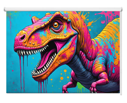 T - Rex Digital Drip Art Printed Picture Photo Roller Blind - RB1358 - Art Fever - Art Fever