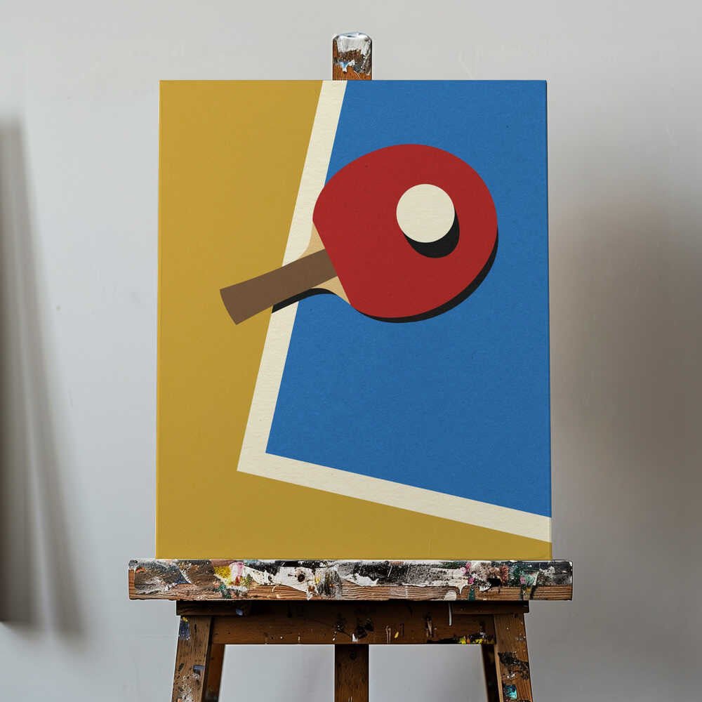 Table Tennis Team Red Canvas Print Wall Art 1X2530525 - ART FEVER - Art Fever