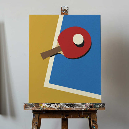 Table Tennis Team Red Canvas Print Wall Art 1X2530525 - ART FEVER - Art Fever