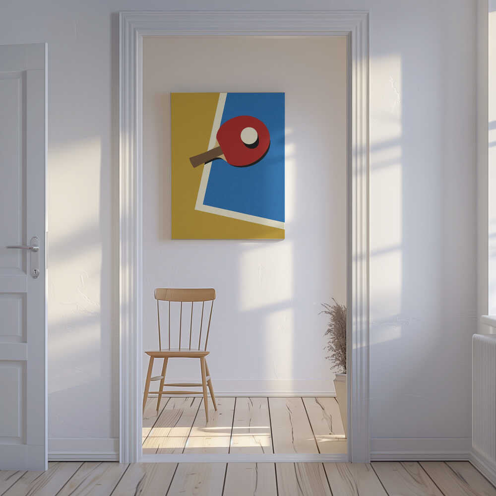 Table Tennis Team Red Canvas Print Wall Art 1X2530525 - ART FEVER - Art Fever